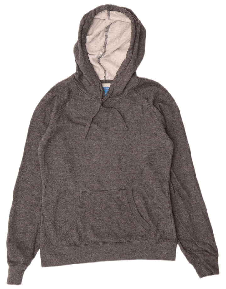 Champion Womens Hoodie Jumper UK 12 Medium Grey Cotton