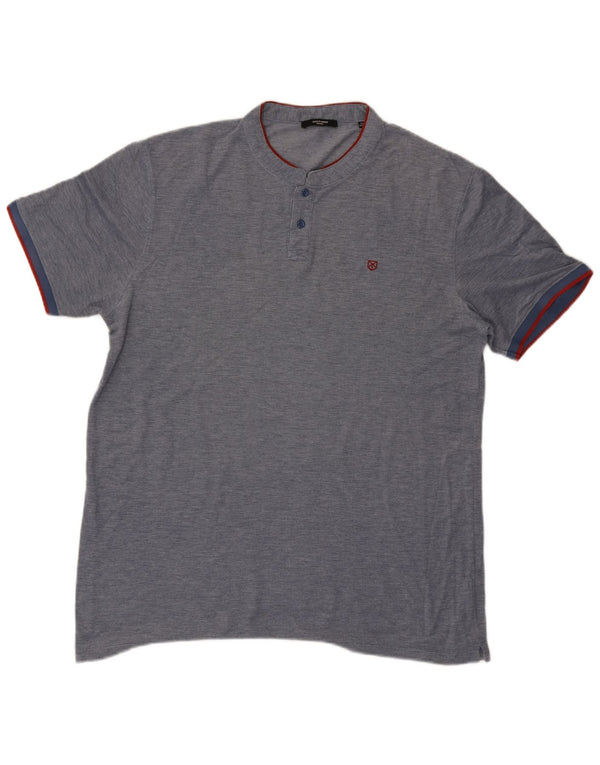Jack & Jones Mens T-Shirt Top 2XL Navy Blue Flecked