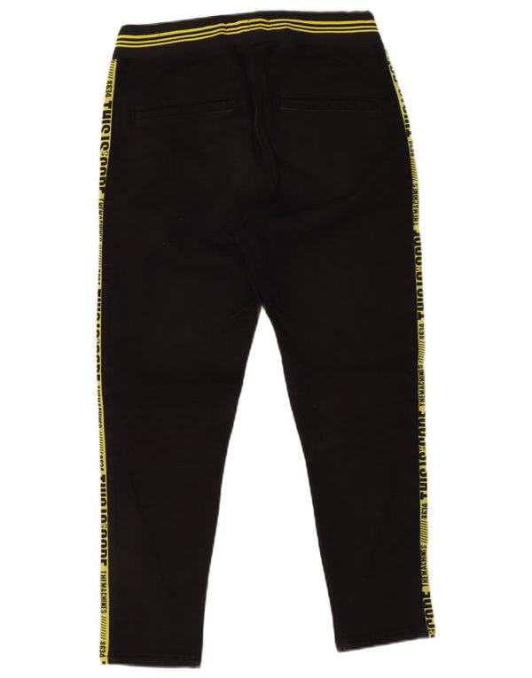 Zara Mens Graphic Tracksuit Trousers Small Black Polyester