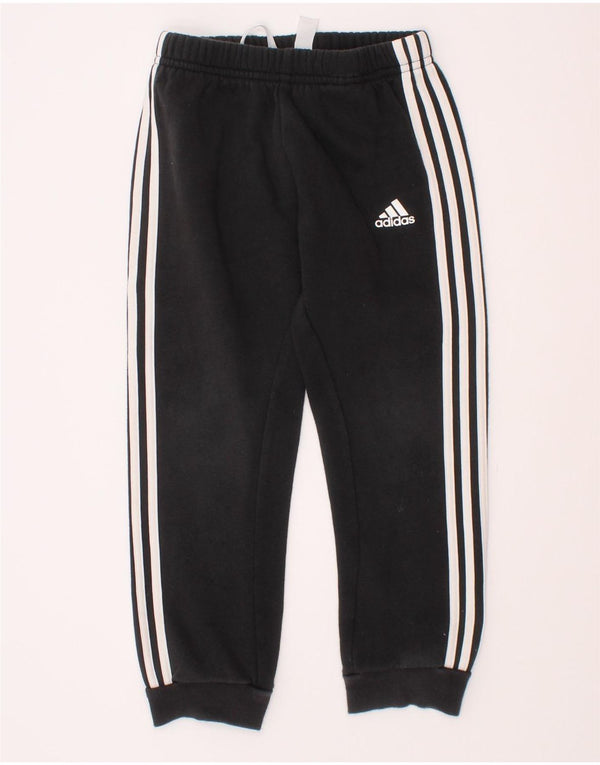 Adidas Boys Tracksuit Trousers Joggers 3-4 Years Black Cotton