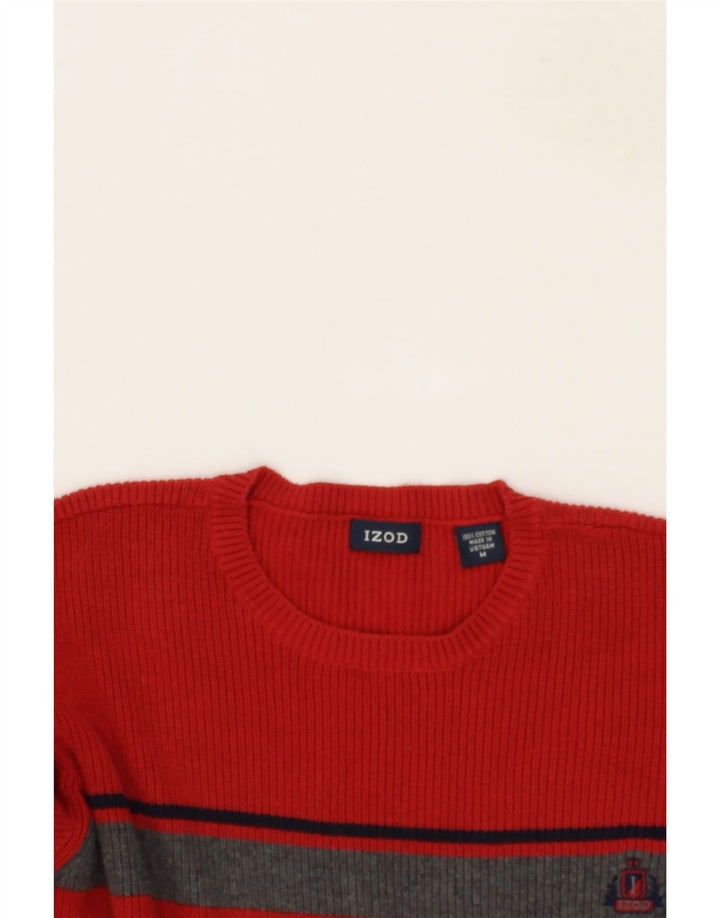 IZOD Mens Crew Neck Jumper Sweater Medium Red Cotton Vintage Izod and Second-Hand Izod from Messina Hembry 