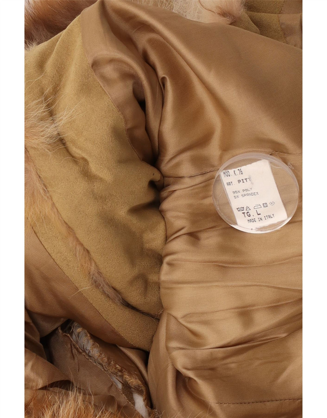 Vintage Womens Hooded Padded Jacket UK 16 Large Beige Polyester