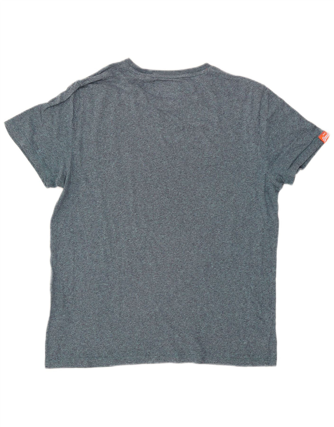 Superdry Mens T-Shirt Top XL Blue Flecked Cotton