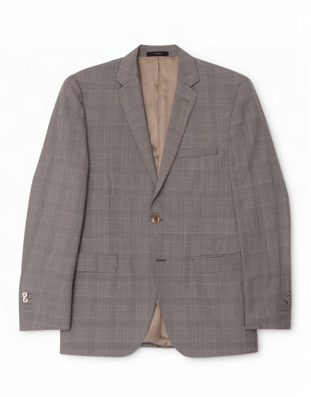 Massimo Dutti Mens 1 Button Blazer Jacket UK 38 Medium Grey Houndstooth