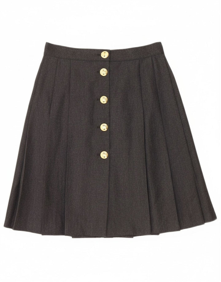 Bagarry Womens Pleated Skirt IT 44 Medium W26  Black New Wool