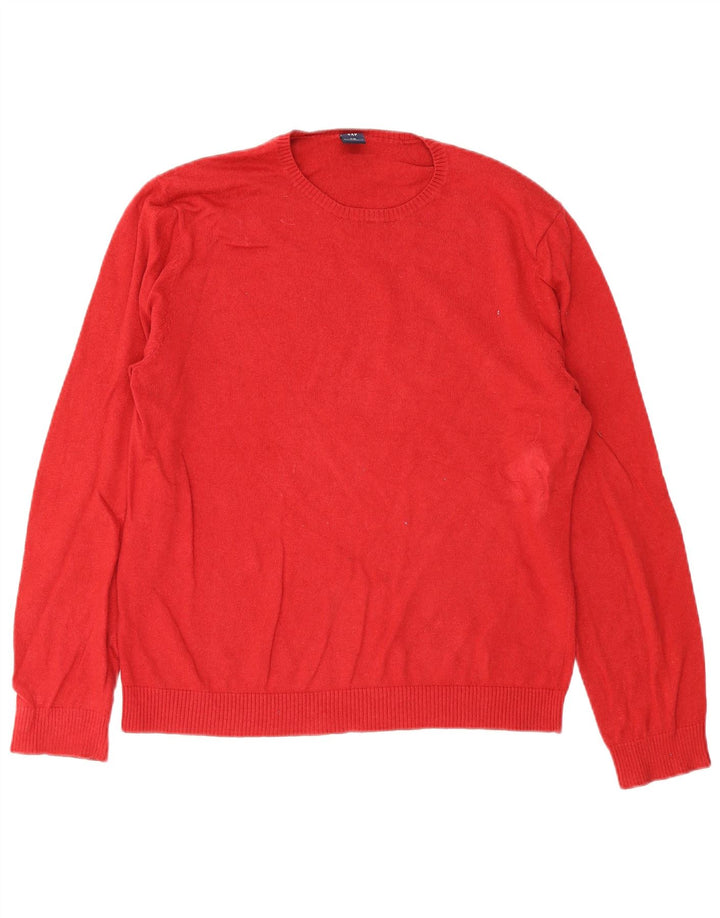 Gap Mens Crew Neck Jumper Sweater Large Red Cotton