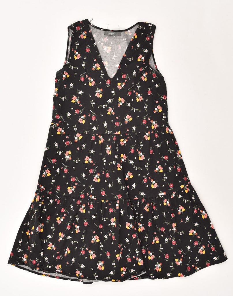 SANDRO FERRONE Womens A-Line Dress IT 42 Medium Black Floral Cotton | Vintage Sandro Ferrone | Thrift | Second-Hand Sandro Ferrone | Used Clothing | Messina Hembry 