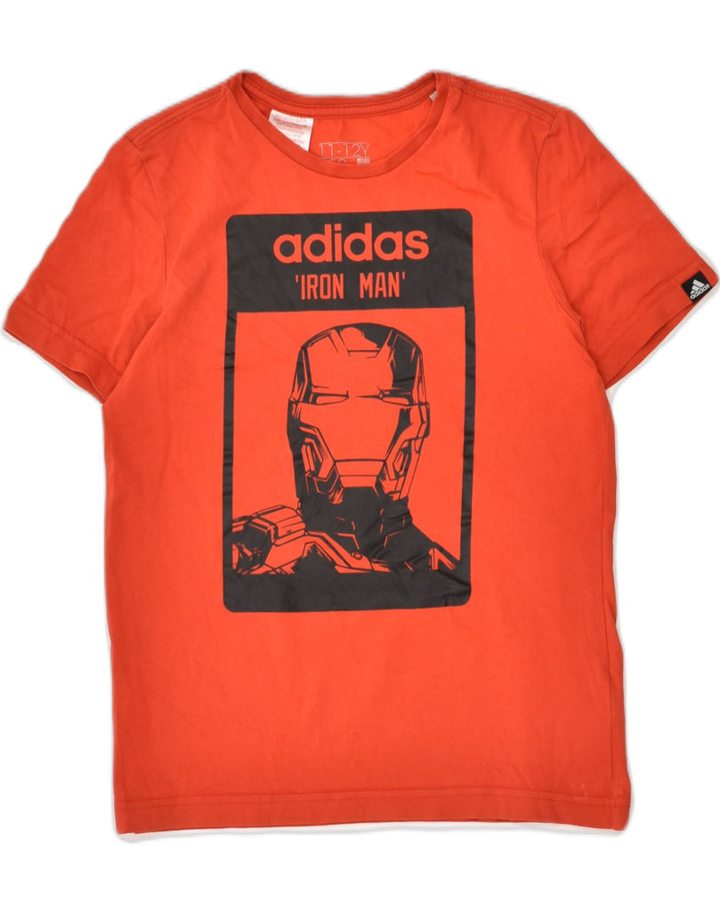 ADIDAS Boys Graphic T-Shirt Top 11-12 Years Orange Cotton | Vintage Adidas | Thrift | Second-Hand Adidas | Used Clothing | Messina Hembry 