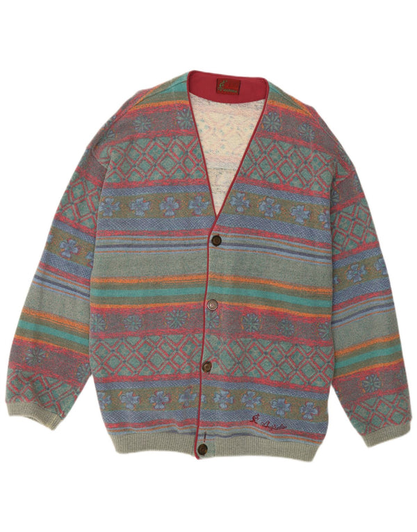 AUSTRALIAN L'ALPINA Mens Cardigan Sweater IT 56 XL Multicoloured Striped