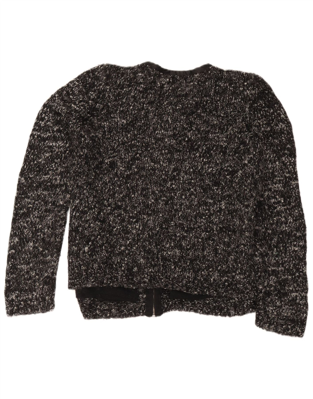 Marks & Spencer Womens Cardigan Sweater UK 12 Medium Grey Flecked Acrylic