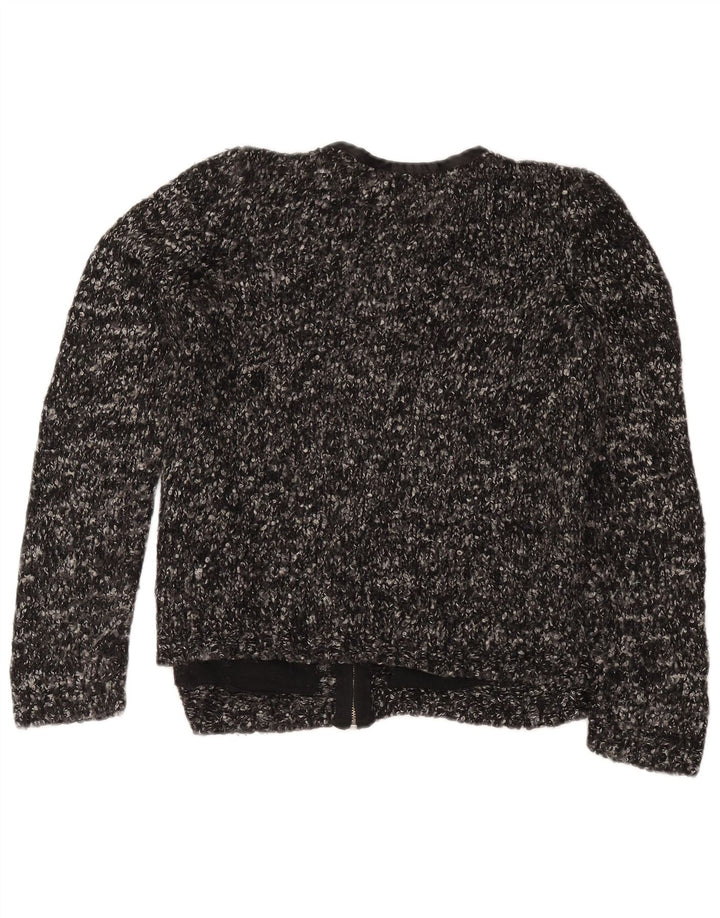 Marks & Spencer Womens Cardigan Sweater UK 12 Medium Grey Flecked Acrylic
