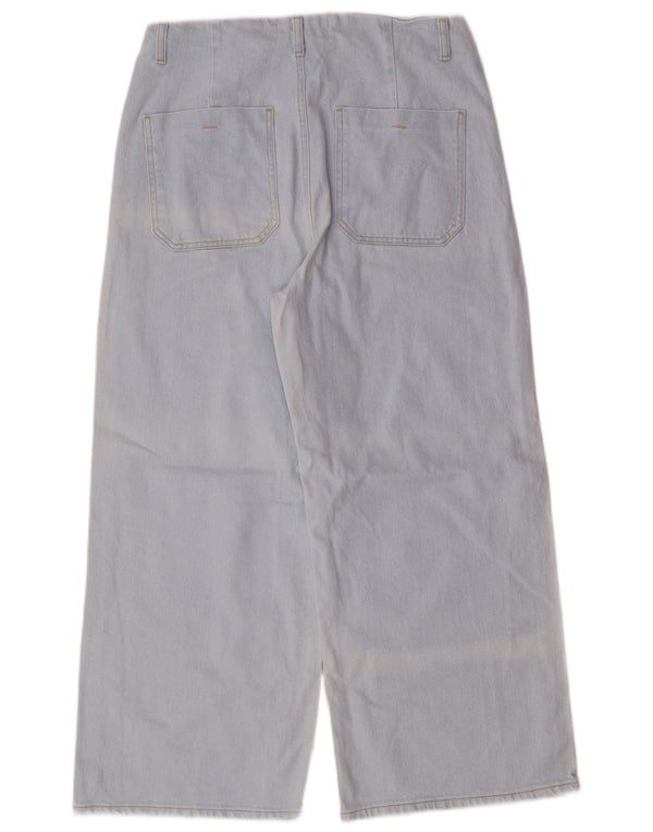 Zara Womens High Waist Wide Leg Jeans EU 42 Large W32 L26 Blue Classic