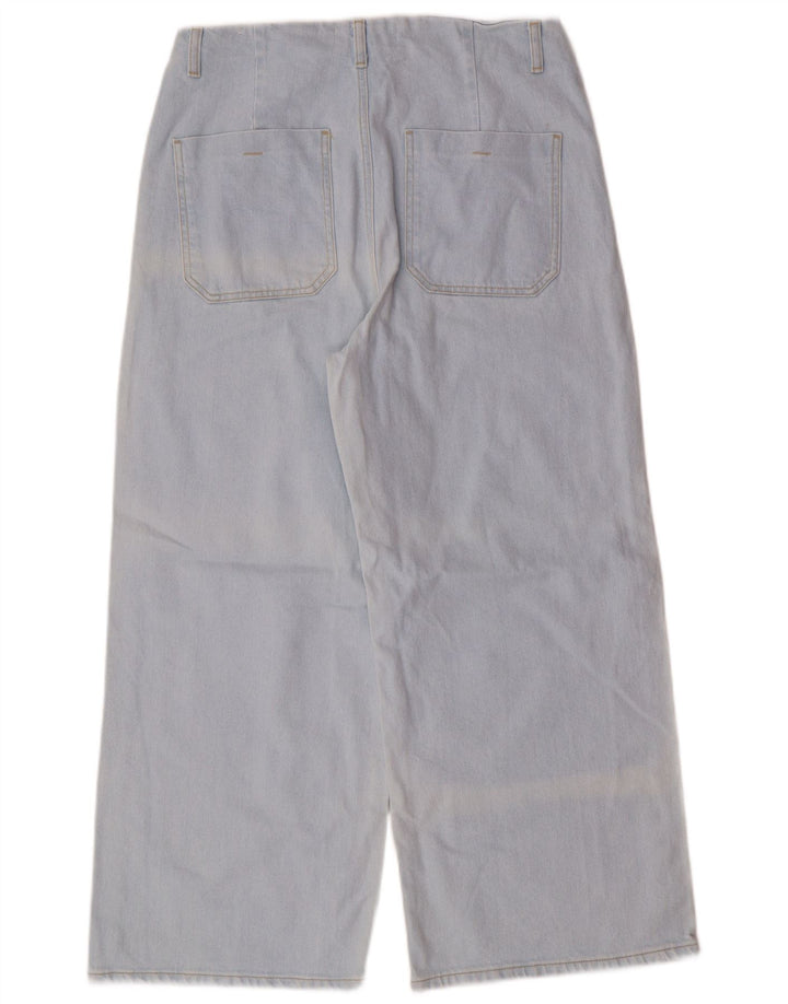 Zara Womens High Waist Wide Leg Jeans EU 42 Large W32 L26 Blue Classic