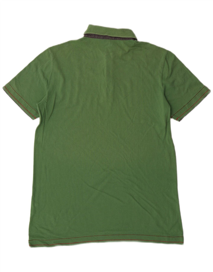 TRUSSARDI JEANS Mens Polo Shirt Large Green Cotton