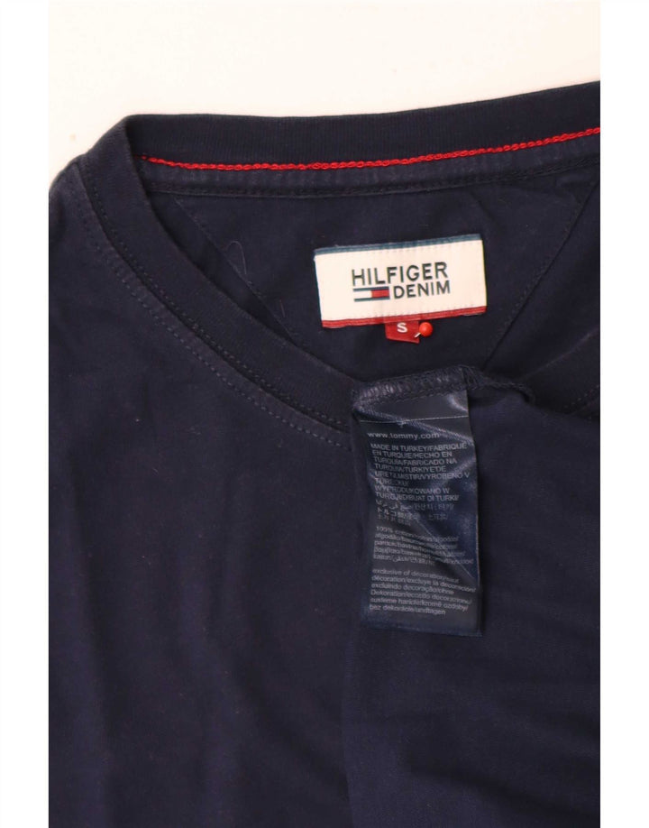 Tommy Hilfiger Mens Regular T-Shirt Top Small Navy Blue Cotton