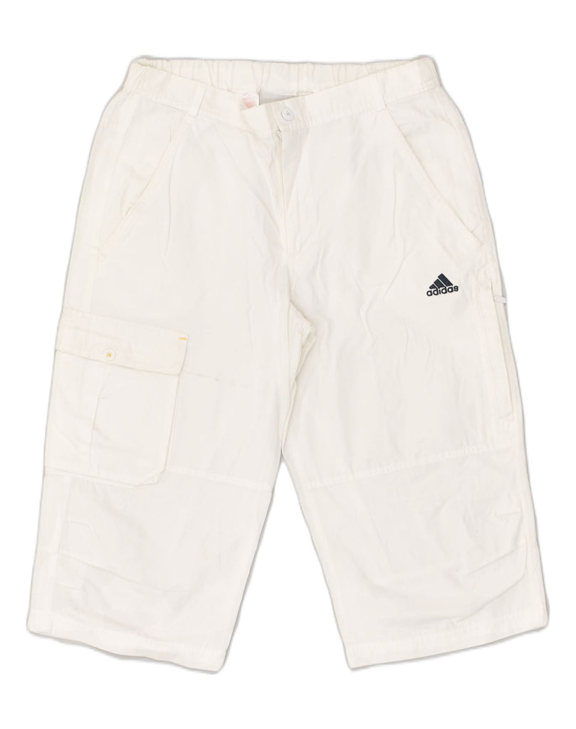 ADIDAS Boys Cargo Bermuda Shorts 13-14 Years White Cotton | Vintage Adidas | Thrift | Second-Hand Adidas | Used Clothing | Messina Hembry 