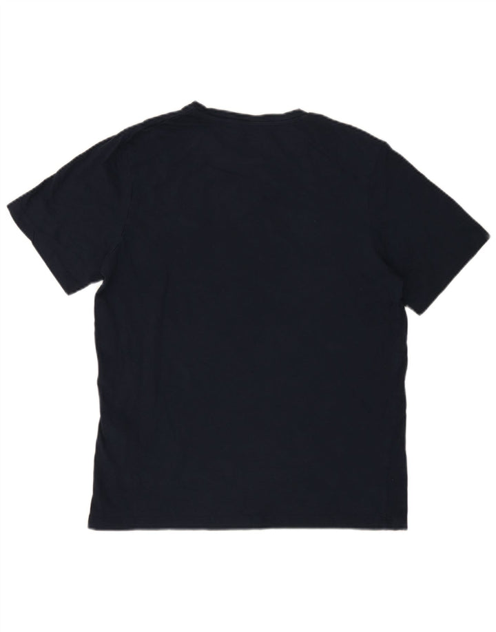 Jack & Jones Mens Graphic T-Shirt Top Medium Navy Blue Cotton