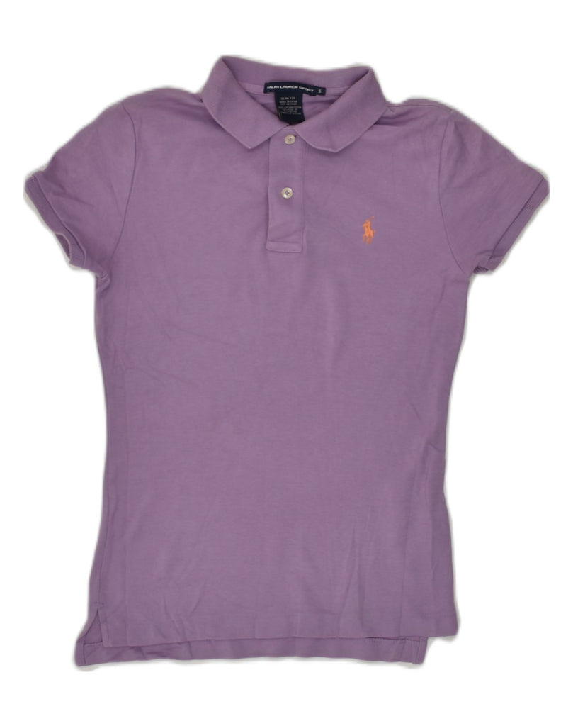 POLO RALPH LAUREN Womens Slim Fit Polo Shirt UK 8 Small Purple Cotton | Vintage Polo Ralph Lauren | Thrift | Second-Hand Polo Ralph Lauren | Used Clothing | Messina Hembry 