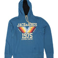 JACK & JONES Mens Graphic Hoodie Jumper Large Blue Cotton Vintage Jack & Jones and Second-Hand Jack & Jones from Messina Hembry 