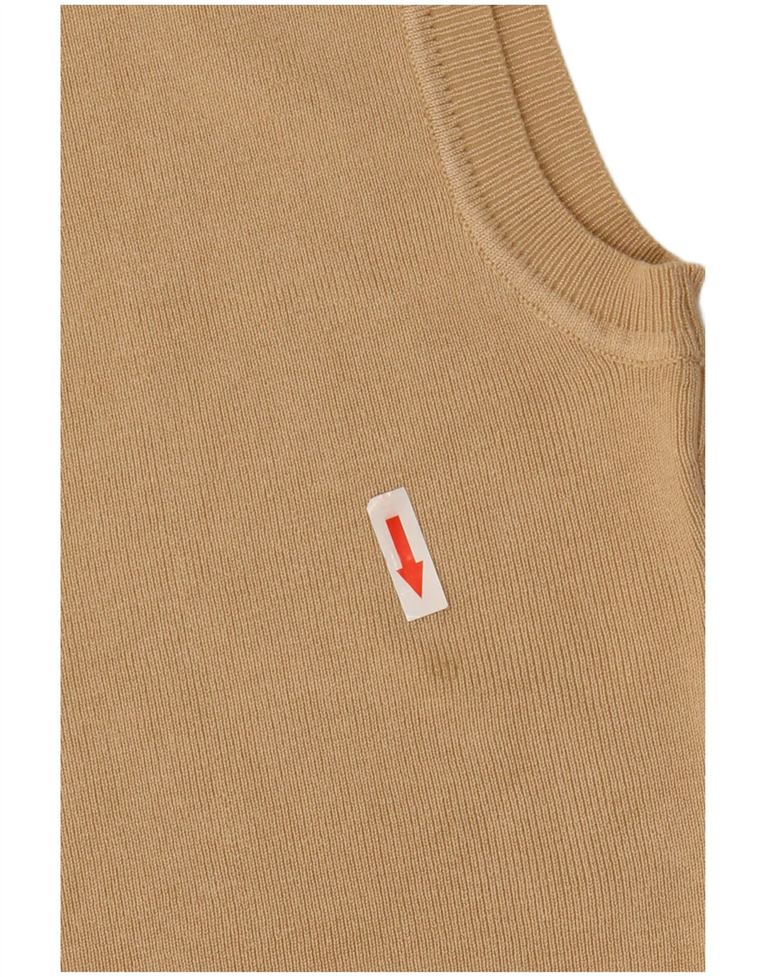 Zara Womens Crop Vest Tank Top UK 12 Medium Beige Viscose