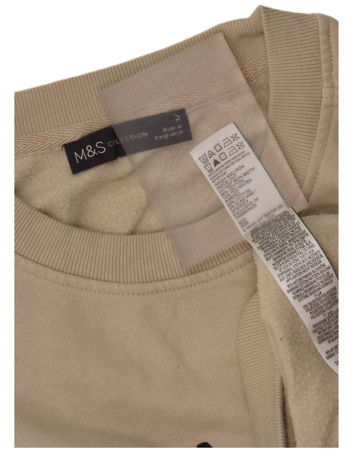 Marks & Spencer Mens Graphic Sweatshirt Jumper Medium Beige Cotton