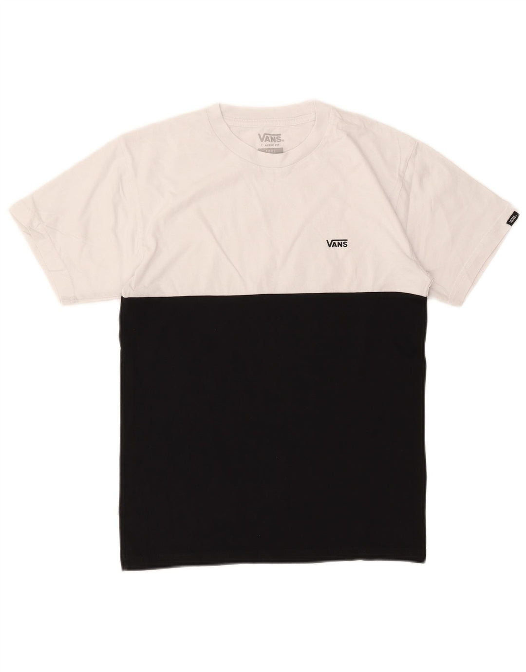 Vans Mens Classic Fit T-Shirt Top Small Black Colourblock Cotton