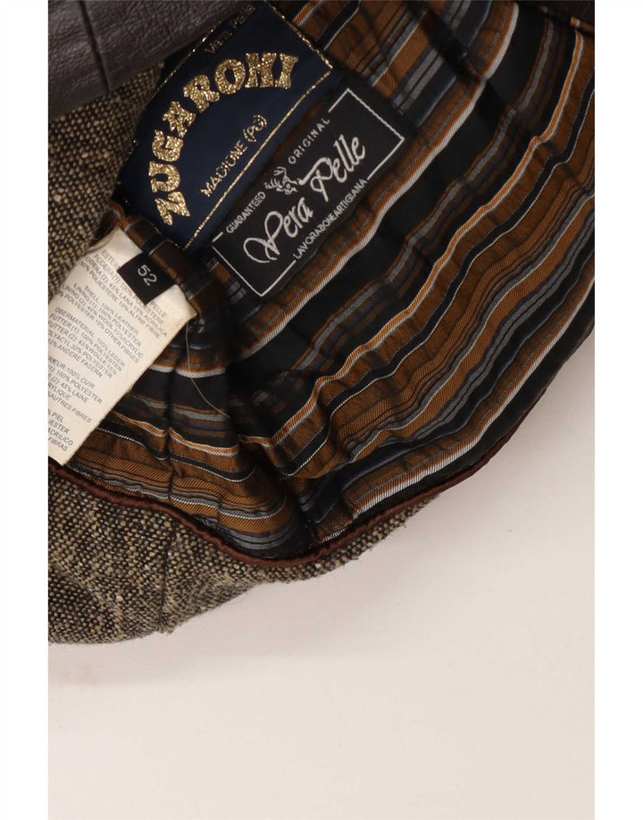 Zugaroni Mens Magione Leather Jacket IT 52 XL Brown