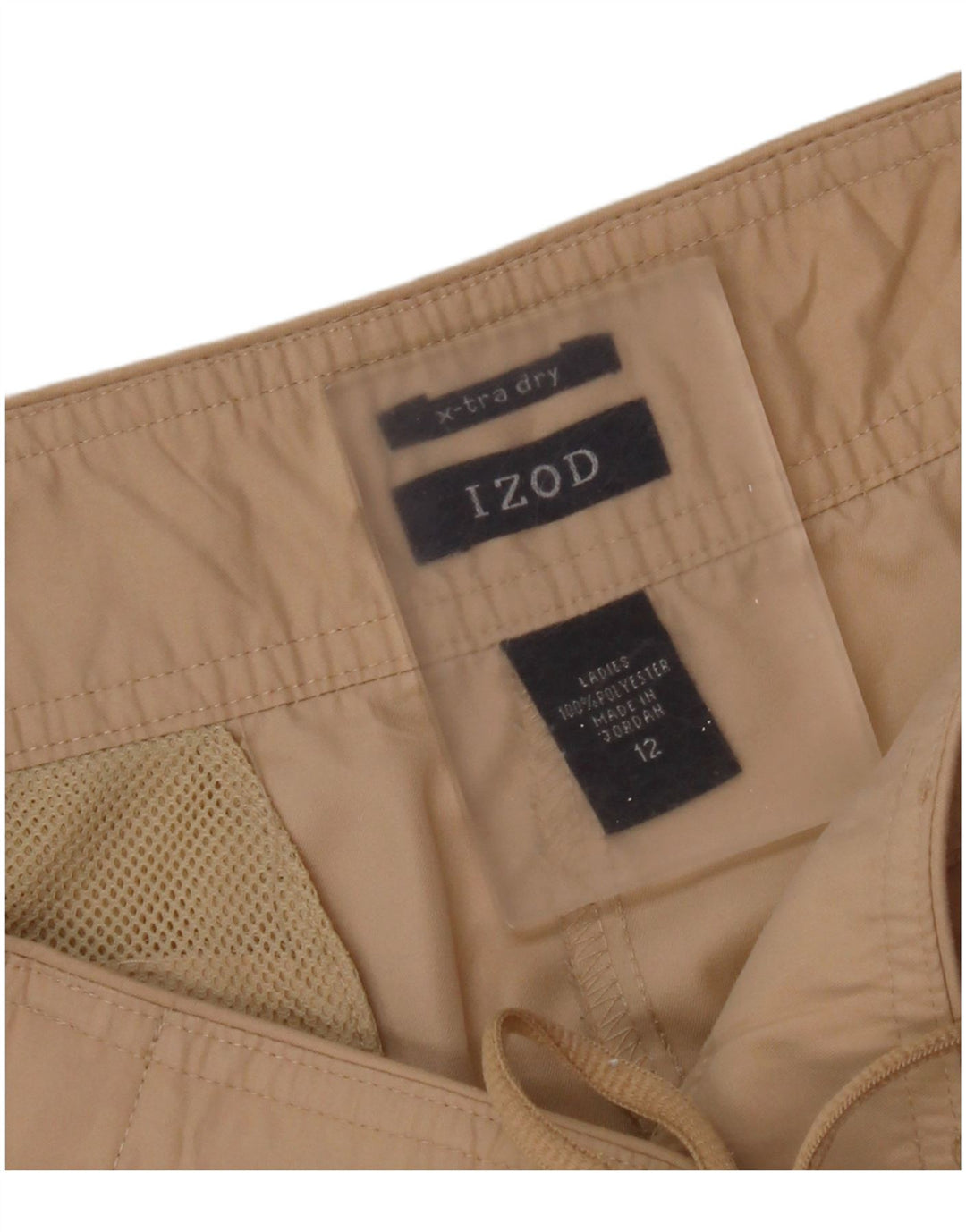Izod Womens Capri Cargo Trousers US 12 Large W34 L21 Beige Polyester