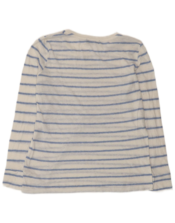 Marks & Spencer Womens Blouse Top UK 14 Medium White Striped Polyester