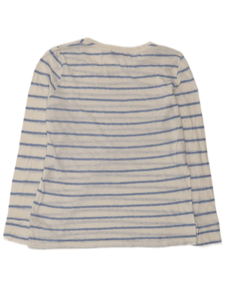 Marks & Spencer Womens Blouse Top UK 14 Medium White Striped Polyester