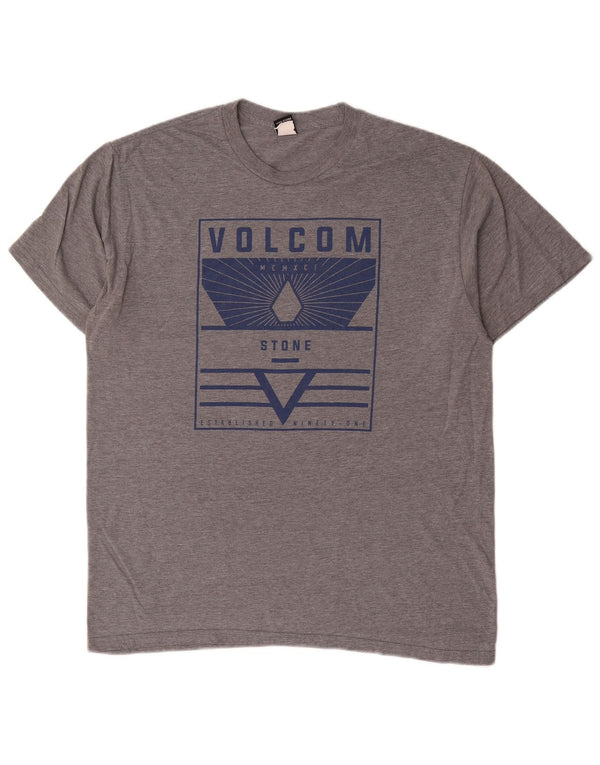 Volcom Mens Graphic T-Shirt Top Large Grey Cotton