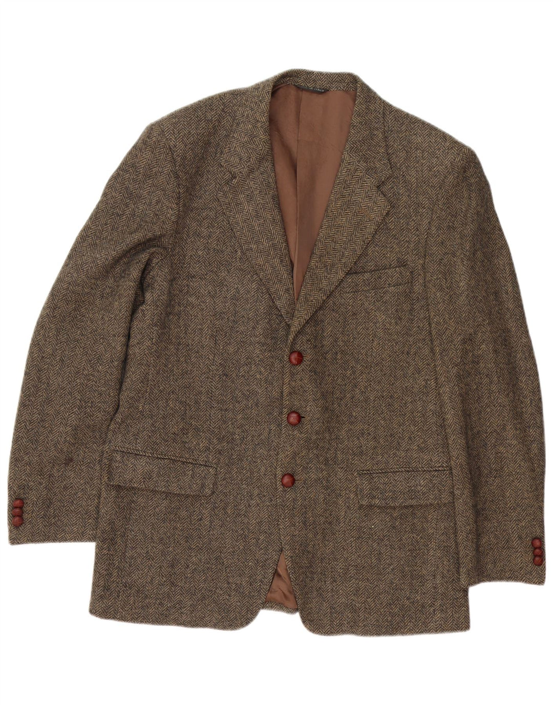 Boggi Mens 3 Button Blazer Jacket IT 54 2XL Grey Herringbone Wool