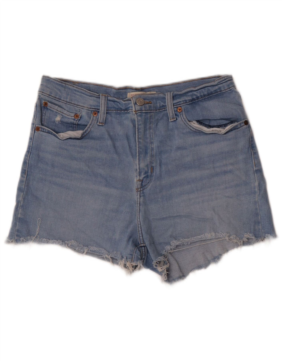 LEVI'S Womens High Rise Denim Shorts W32 Large Blue Cotton