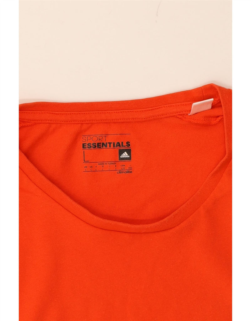 ADIDAS Mens Climalite T-Shirt Top Large Orange Cotton Vintage Adidas and Second-Hand Adidas from Messina Hembry 