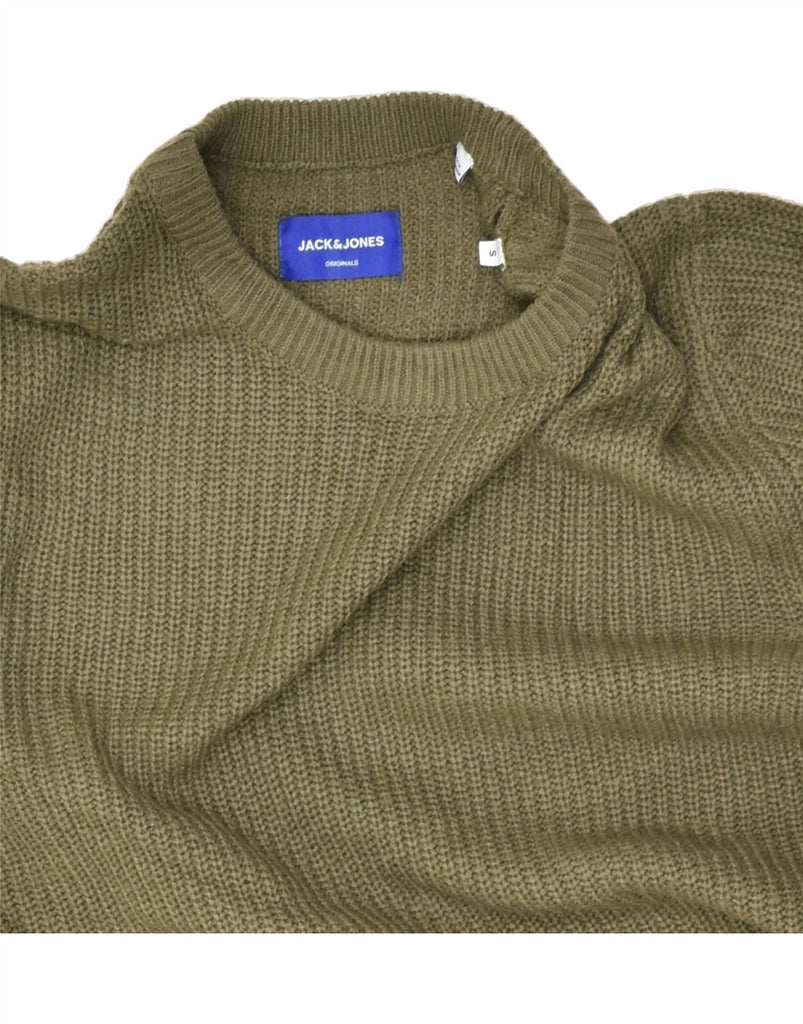 JACK & JONES Mens Crew Neck Jumper Sweater Small Green Acrylic | Vintage Jack & Jones | Thrift | Second-Hand Jack & Jones | Used Clothing | Messina Hembry 