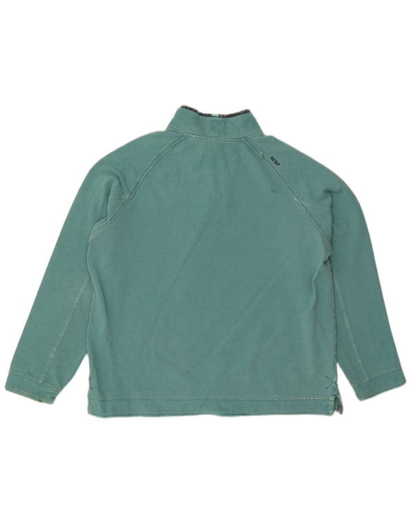 Fat Face Mens Zip Neck Sweatshirt Jumper XL Turquoise Cotton