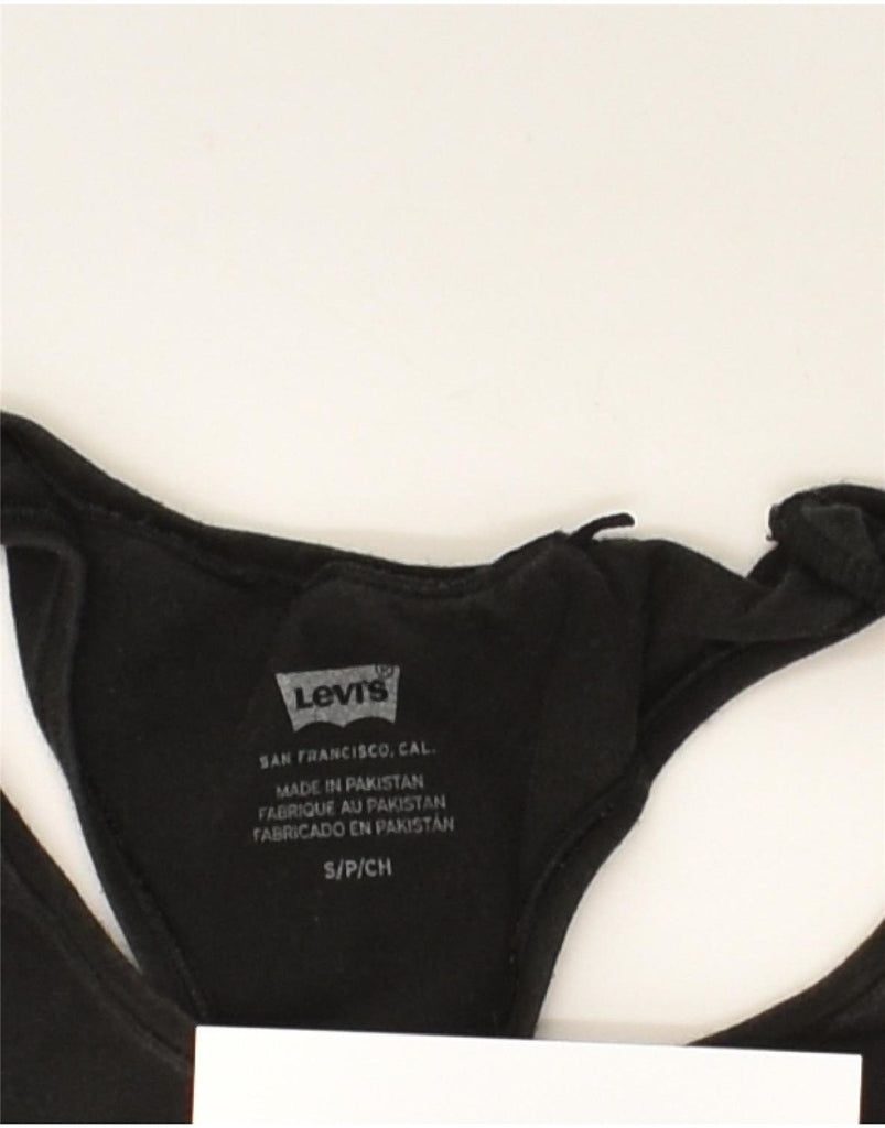 LEVI'S Womens Sport Bra Top UK 10 Small Black Cotton | Vintage Levi's | Thrift | Second-Hand Levi's | Used Clothing | Messina Hembry 