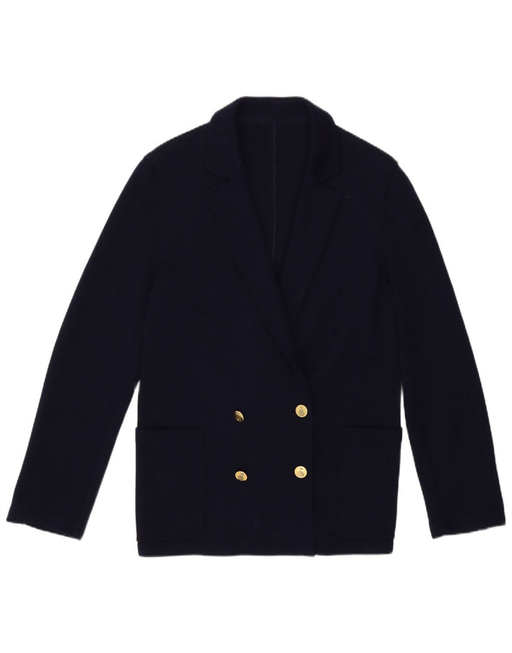 Vintage Mens Cardigan Sweater UK 10 Small Navy Blue