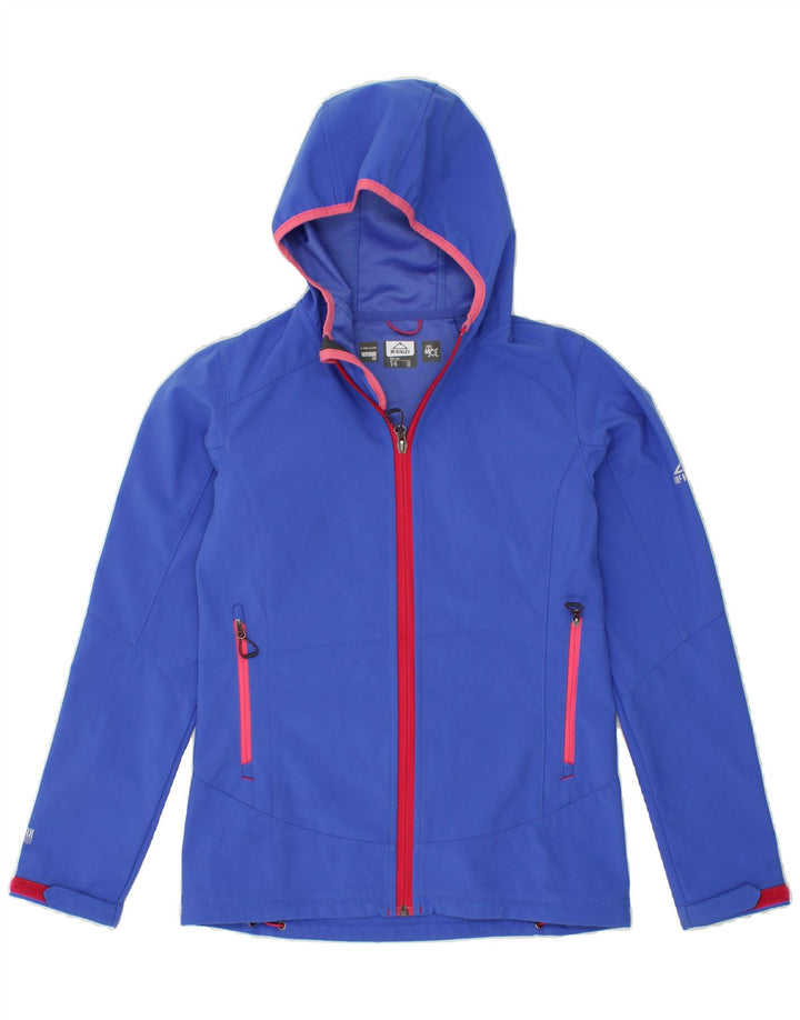 MC KINLEY Girls Hooded Tracksuit Top Jacket 13-14 Years Blue Polyester Vintage MC Kinley and Second-Hand MC Kinley from Messina Hembry 
