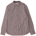 White Stuff Mens Abstract Pattern Classic Fit Shirt Large Grey Cotton