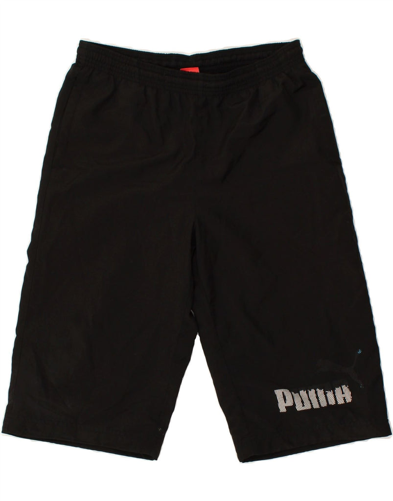 PUMA Boys Graphic Sport Shorts 13-14 Years  Black Polyester | Vintage Puma | Thrift | Second-Hand Puma | Used Clothing | Messina Hembry 