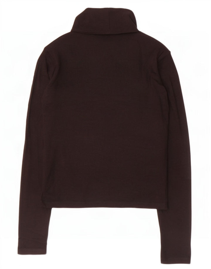 Zara Womens Top Long Sleeve UK 12 Medium Black Viscose