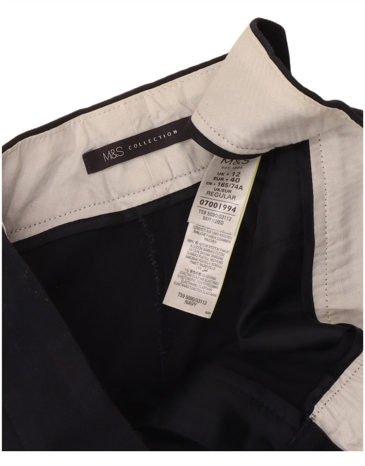 Marks & Spencer Womens Capri Trousers UK 12 Medium W34 L22 Navy Blue