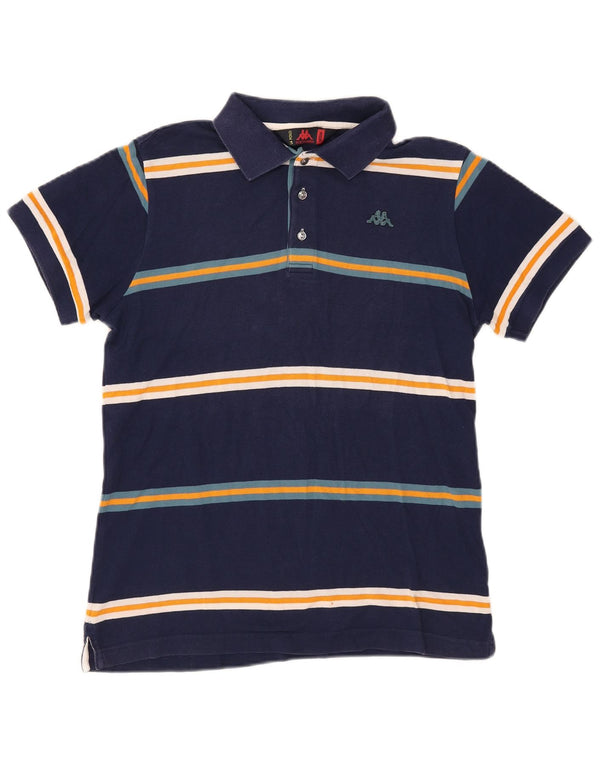 Kappa Mens Polo Shirt Medium Navy Blue Striped
