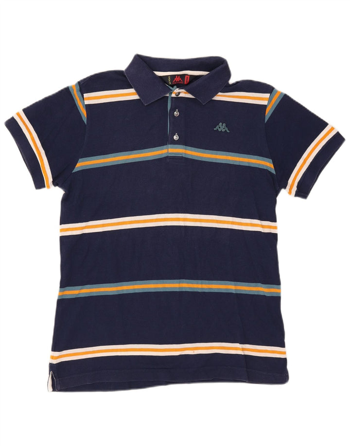 Kappa Mens Polo Shirt Medium Navy Blue Striped