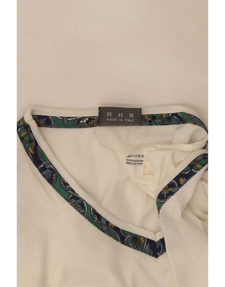 Roccobarocco Mens T-Shirt Top Medium White Cotton