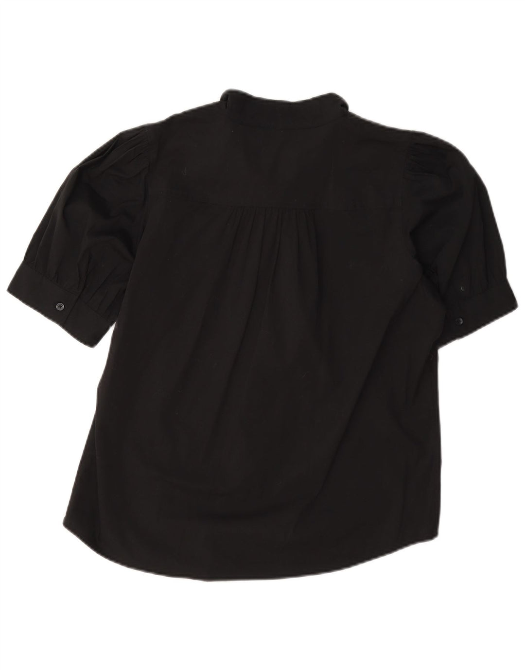 Dkny Womens Short Sleeve Shirt UK 10 Small Black Cotton