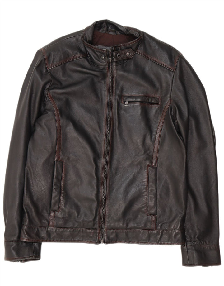 Danier Mens Leather Jacket UK 40 Large Black