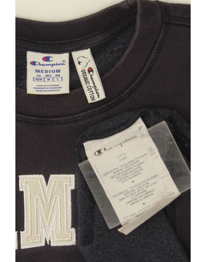 Champion Mens Graphic Sweatshirt Jumper Medium Navy Blue Cotton