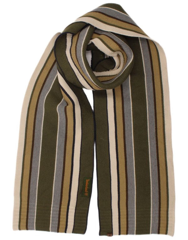 Timberland Mens Rectangle Scarf One Size Green Striped
